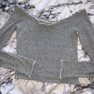 Abercrombie & Fitch Off the Shoulder Ribbed Top